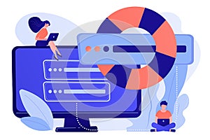 Backup server concept vector illustration