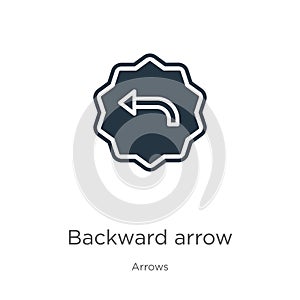 Backward arrow icon vector. Trendy flat backward arrow icon from arrows collection isolated on white background. Vector