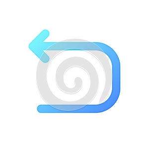 Backward arrow pixel perfect gradient linear ui icon