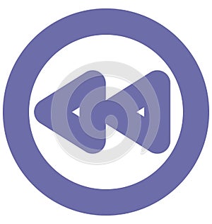 Backward Isolated Vector Icon which can easily modified or edit