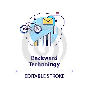 Backward technology concept icon