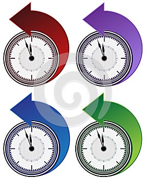 Backwards Clock Arrow Set