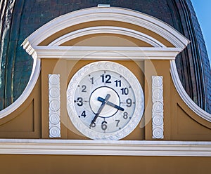 Backwards clock of Bolivian Palace of Government - La Paz, Bolivia