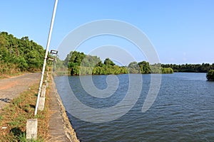 Backwater View in the Vayalapra Floating Park in Kannur District in Kerala, India