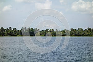 Backwaters network of brackish lagoons in Kerala