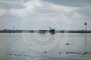 Backwaters network of brackish lagoons in Kerala