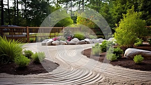 Backyard boasts Zen garden with sand patterns