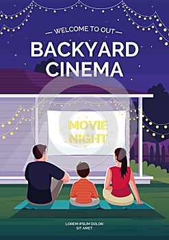 Backyard cinema poster template