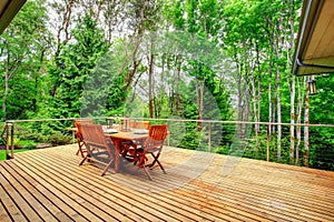 Backyard deck overlooking amazing nature landscape