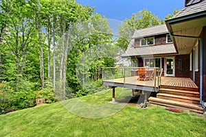 Backyard deck overlooking amazing nature landscape