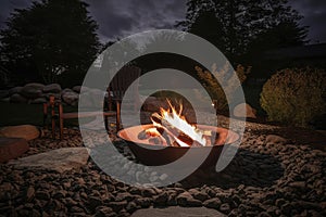 Backyard fire pit to illustrate a relaxing atmosphere