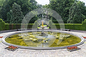 Peace Palace backyard fountain