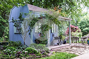 Backyard Landscaping Garden Shed photo