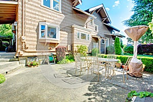 Backyard patio area