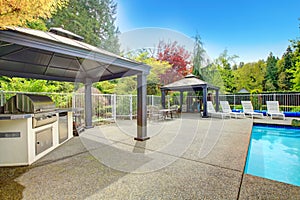 Backyard patio area