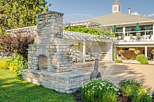 Backyard Patio with Fireplace