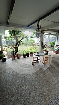 Backyard teras tropical house jakarta photo