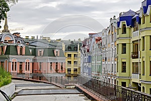 Backyard of the Vozdvizhenska street in Kiev, Ukraine photo