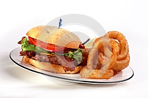 Bacon burger & Onion Rings