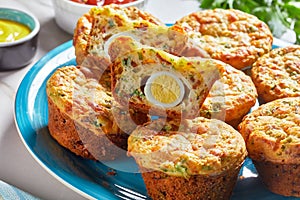 Bacon, Egg and Cheese Breakfast Muffins, top view