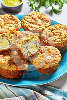Bacon, Egg and Cheese Breakfast Muffins, top view