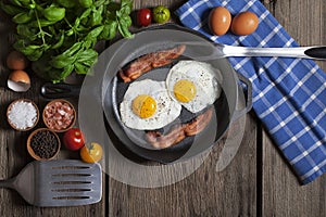 Bacon and Eggs Iron Skillet