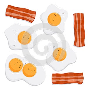 Bacon and eggs. Vector illustration