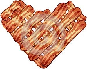 Bacon Strips In Heart Shape photo