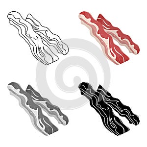 Bacon icon in cartoon style isolated on white background. Meats symbol stock vector illustration