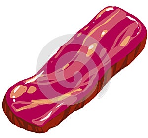 Bacon illustration fatty dripping smoked pork meat and fat art