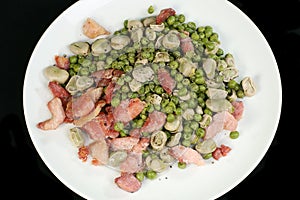 Bacon peas and beans