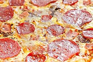 Bacon and pepperoni pizza