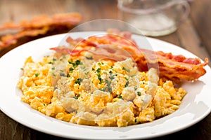 Bacon with scrambled eggs