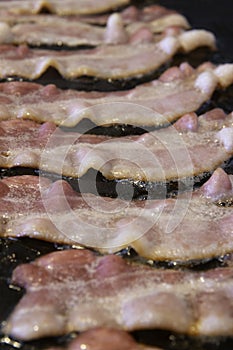Bacon Sizzling on a Griddle