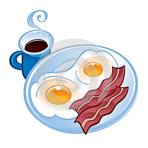 Bacon, tea and fried eggs