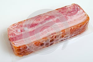 Bacon in vacuum packing.