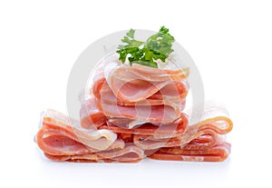 Bacon on the white background