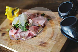 Bacon on wood table