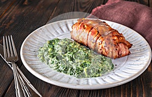 Bacon-wrapped beef steack