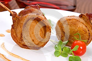 Bacon-Wrapped Ginger Soy Scallops