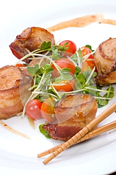 Bacon-Wrapped Ginger Soy Scallops