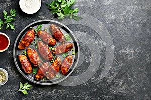 Bacon wrapped grilled chicken wings