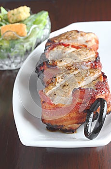 Bacon wrapped pork tenderloins