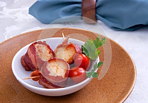 Bacon wrapped scallops