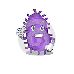 Bacteria bacilli cartoon character design making OK gesture