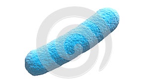 Bacteria. Bacterium. Blue color. Prokaryotic microorganisms. Isolated on white.
