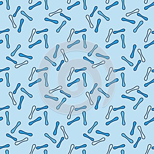 Bacteria blue seamless background - vector pattern