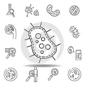 bacteria cell virus line icon. element of bacterium virus illustration icons. signs symbols can be used for web logo mobile app UI