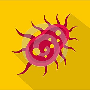 Bacteria centipede icon, flat style