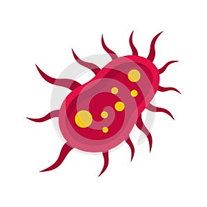 Bacteria centipede icon, flat style